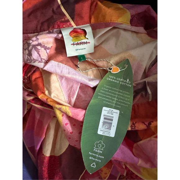 FARM RIO Patch Twirl One-Shoulder Midi Dress Small $195 - Picture 7 of 7